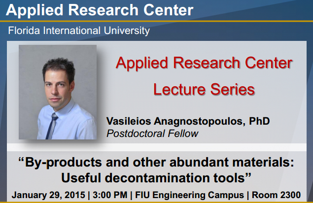 ARC Lecture Series: “By-products and other abundant materials: Useful decontamination tools”
