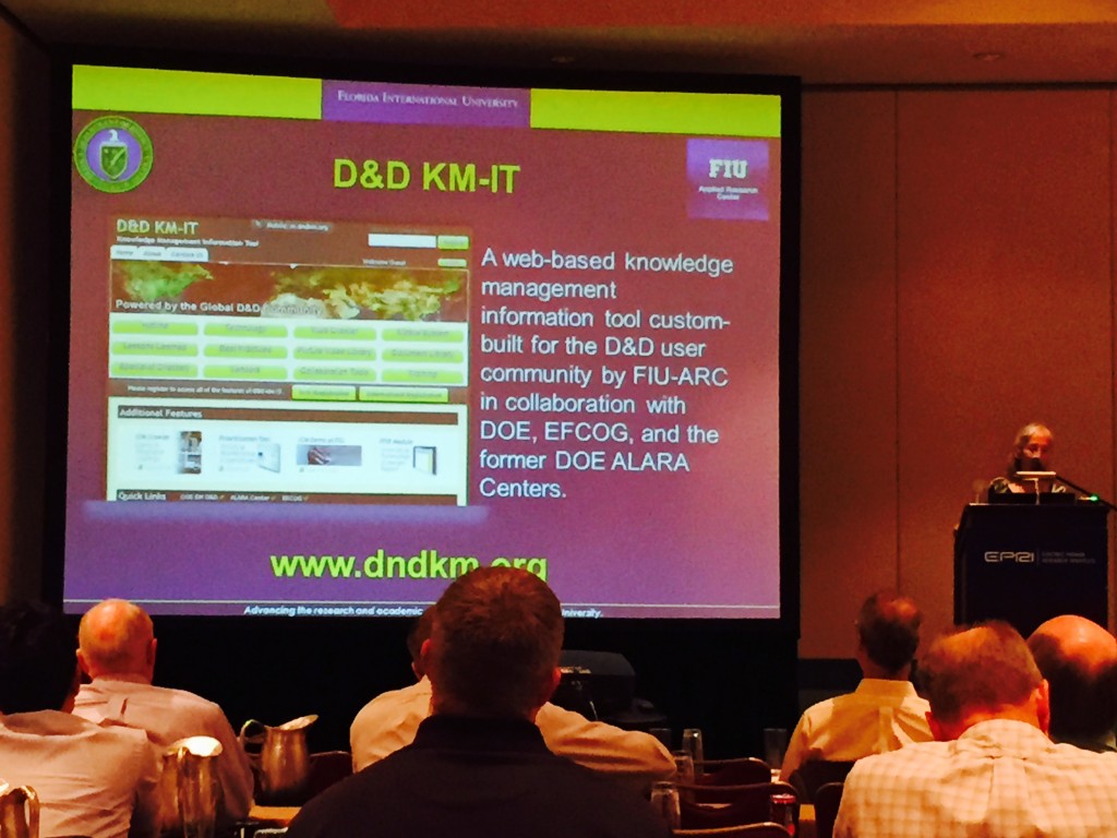 Peggy Shoffner representing ARC at the 2015 EPRI Decommissioning Workshop