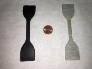 Material Properties Test Coupons: EPDM (left) and Garlock (right)