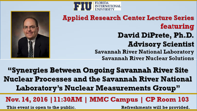 Synergies Between Ongoing Savannah River Site Nuclear Processes and the Savannah River National Laboratory’s Nuclear Measurements Group by David DiPrete, Ph.D.