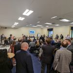 Conference room with group of people