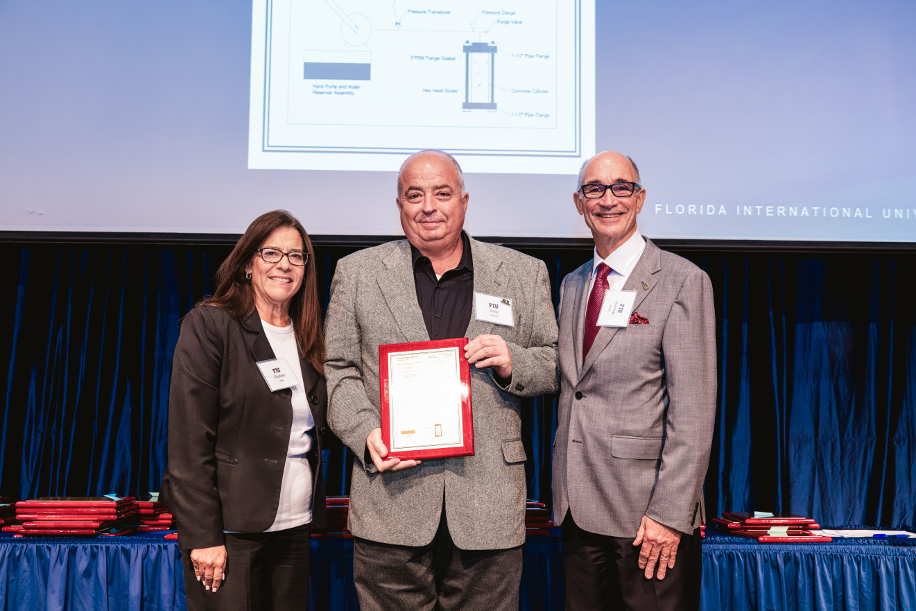 Dr. Awwad recognized at the FIU Inventors Reception for new concrete technology patent